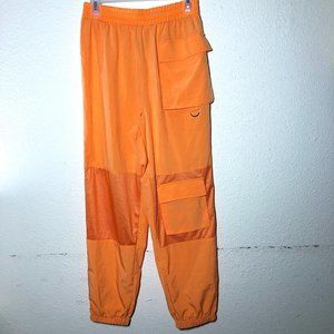 Forever 21 Cargo Mesh-Panel Joggers Size Large Orange